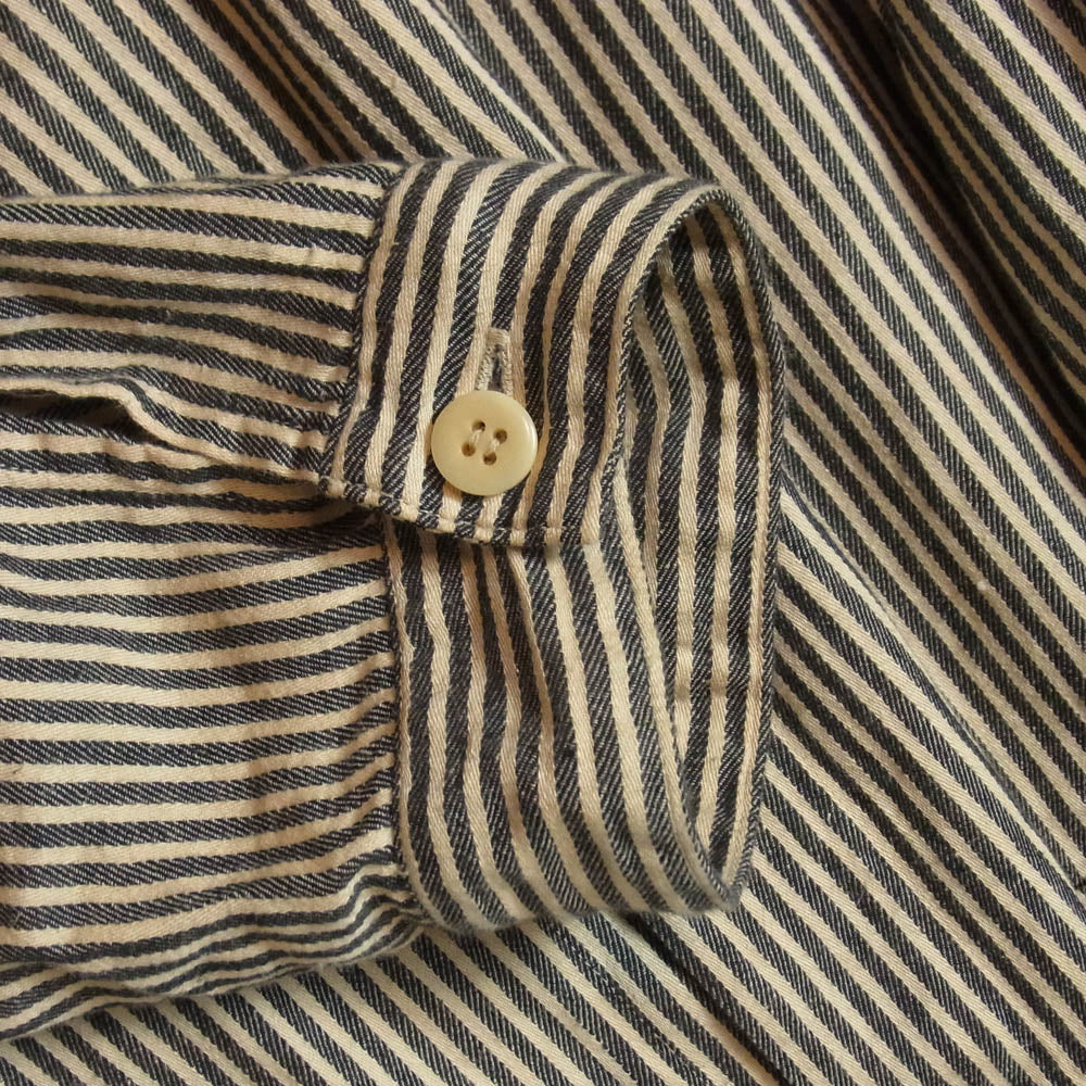 COMOLI コモリ 22SS V01-01023 ストライプ ブルゾン シャツジャケット ダークグレー系 3【中古】