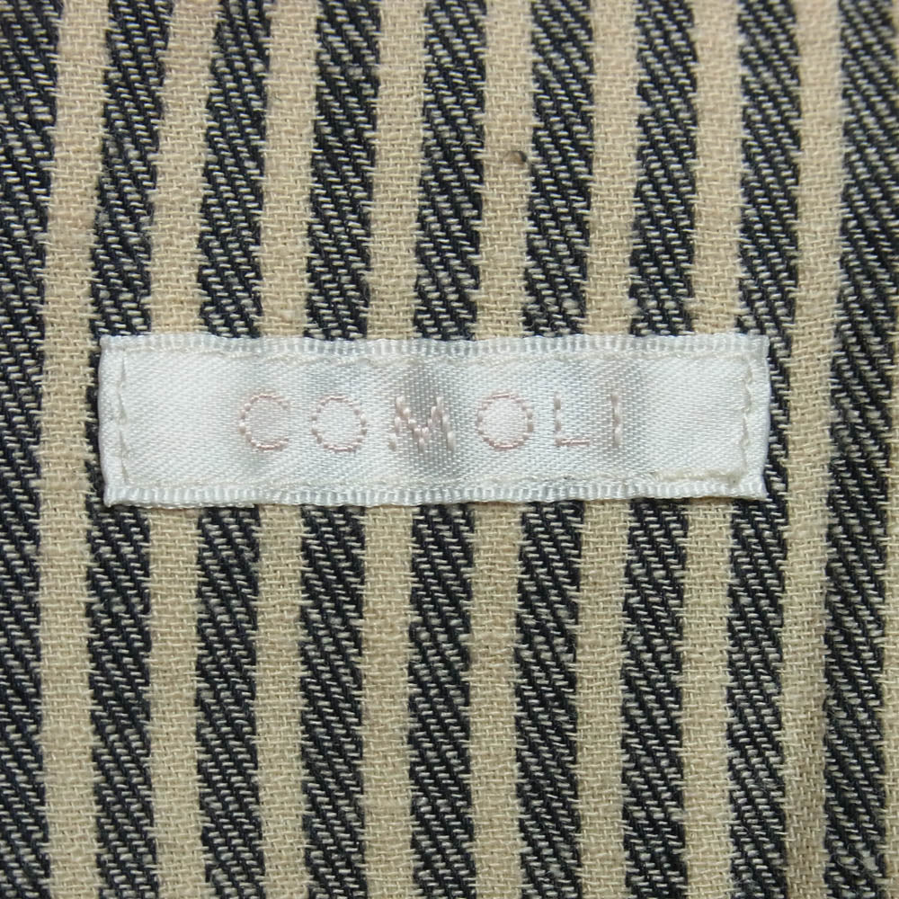 COMOLI コモリ 22SS V01-01023 ストライプ ブルゾン シャツジャケット ダークグレー系 3【中古】