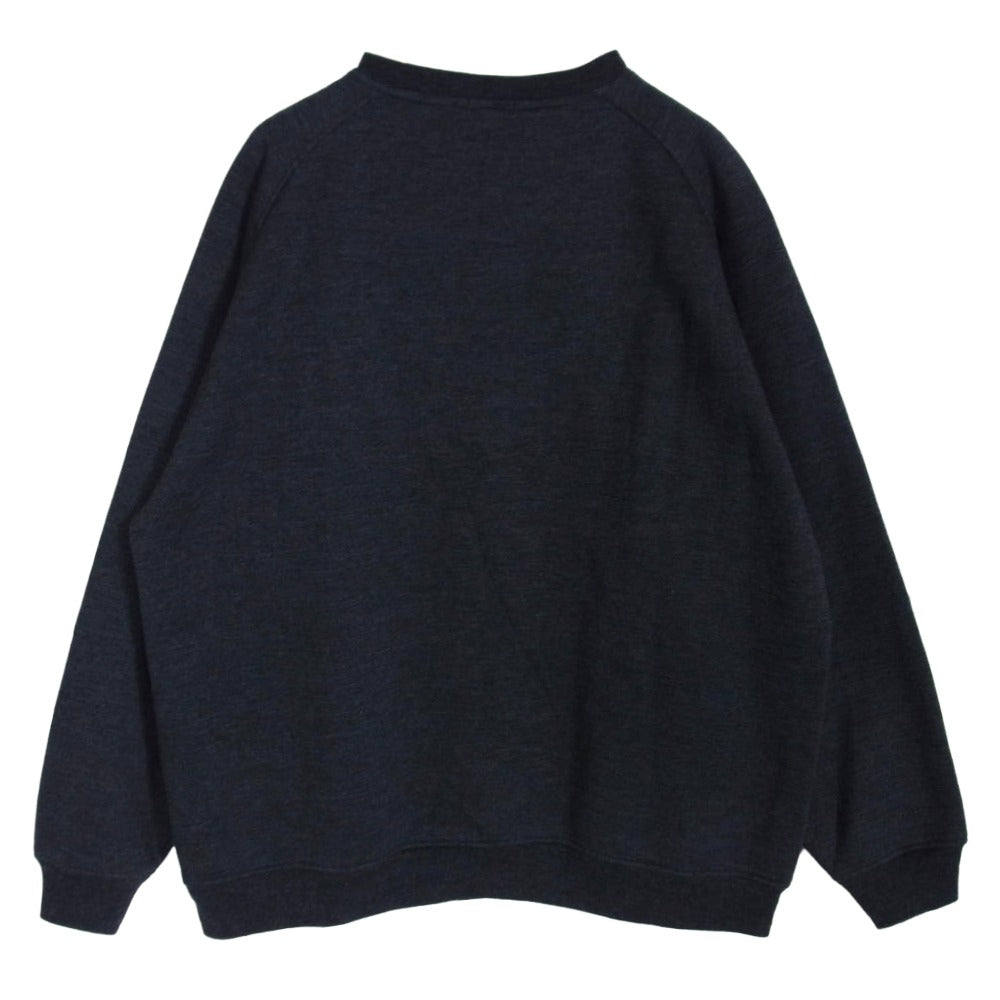 COMOLI コモリ 23AW Y03-05010 W/C/Si ウール コットン シルク 長袖クルー スウェット チャコール系 3【中古】