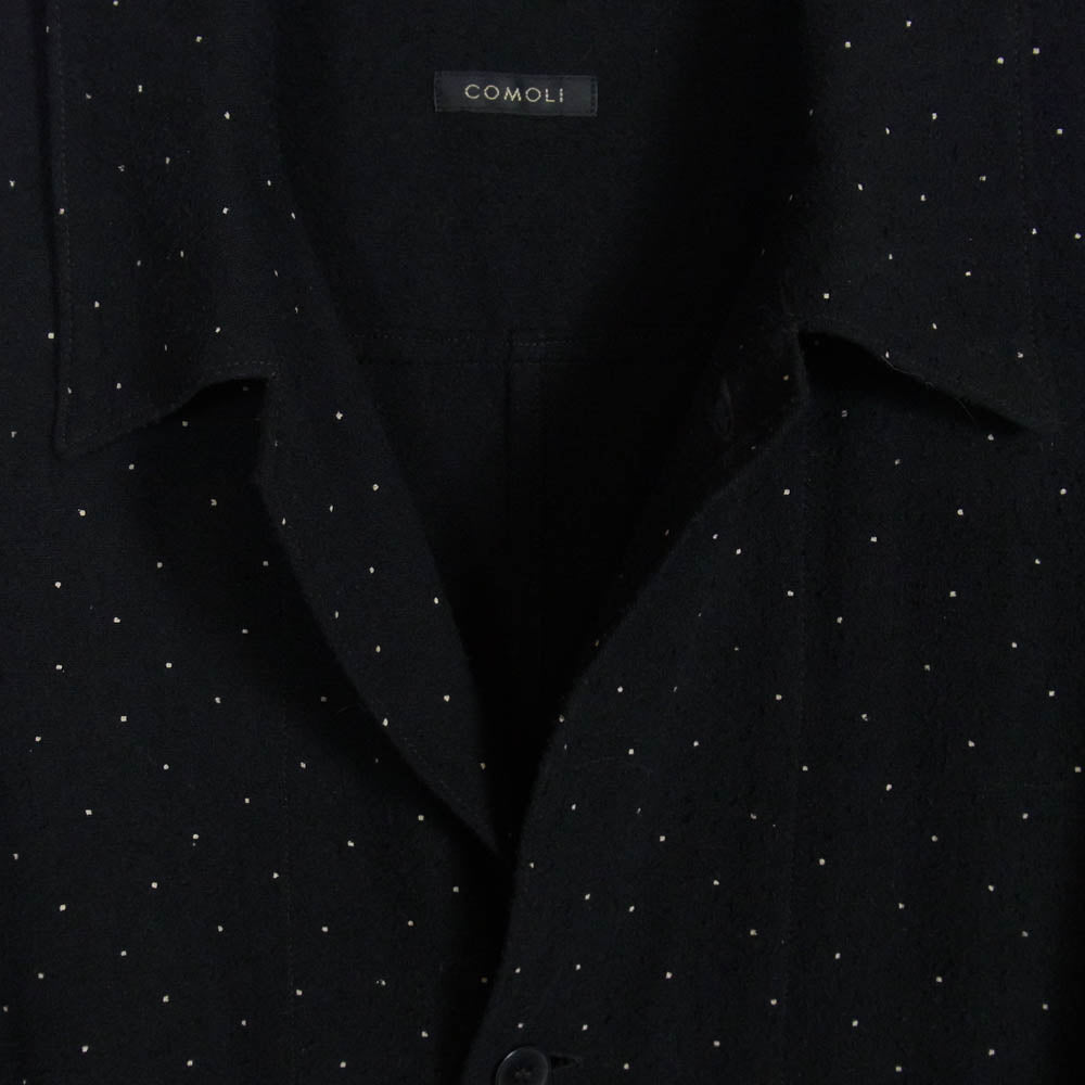 COMOLI コモリ 24SS Z01-01029 シルクノイル ドット シャツジャケット ブラック系 3【中古】