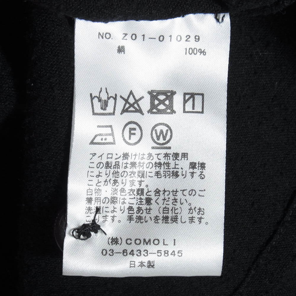 COMOLI コモリ 24SS Z01-01029 シルクノイル ドット シャツジャケット ブラック系 3【中古】