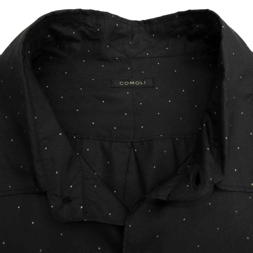 COMOLI コモリ 25SS B01-02015 シルクドット コモリシャツ ブラック系 3【中古】