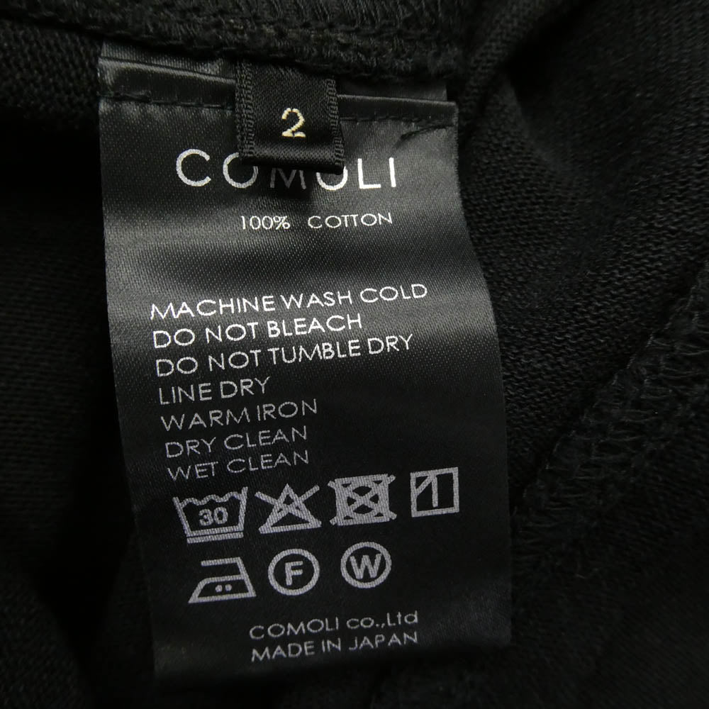 COMOLI コモリ 25AW C03-05006 コットンジャージ ニータックパンツ ブラック系 2【中古】