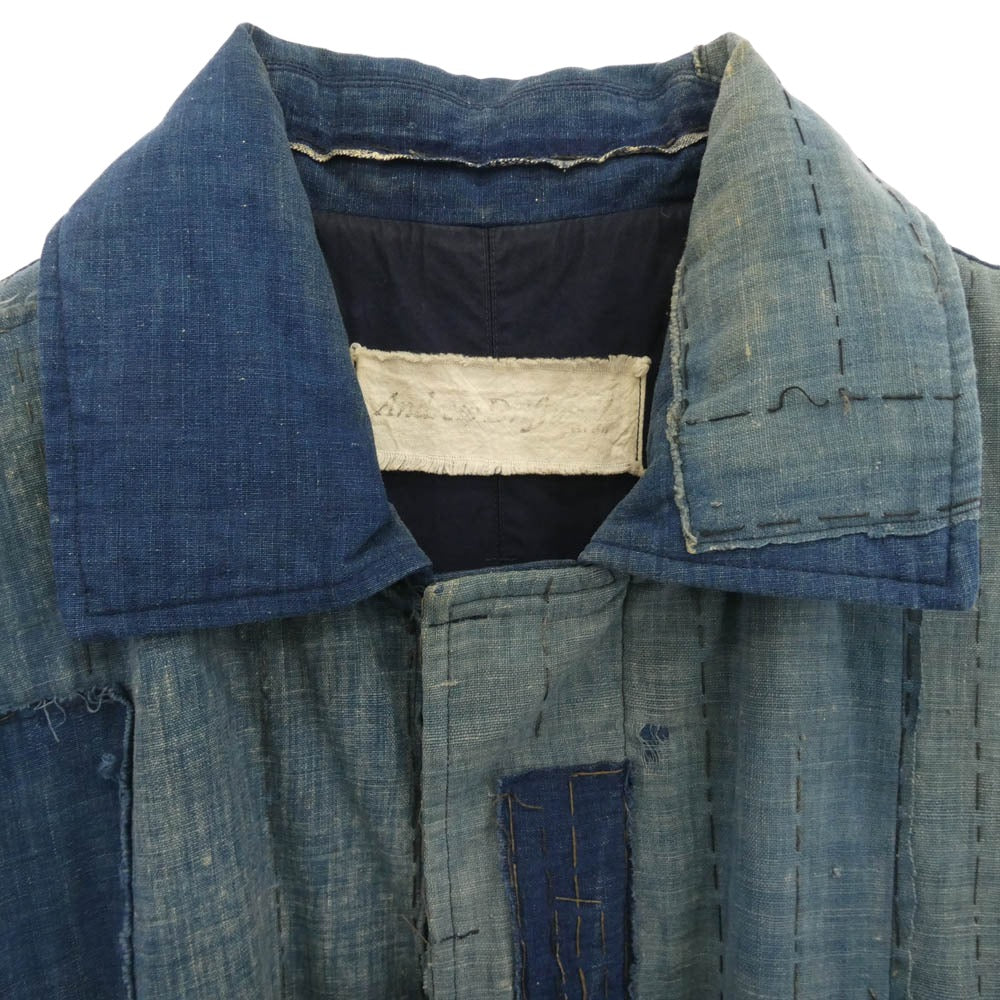 アンドリュー・ドリフトウッド Limited Piece Boro C-2 Balmacaan Coat アンティーク襤褸パッチワークハンドメイドバルマカーンコート インディゴブルー系 FREE【中古】