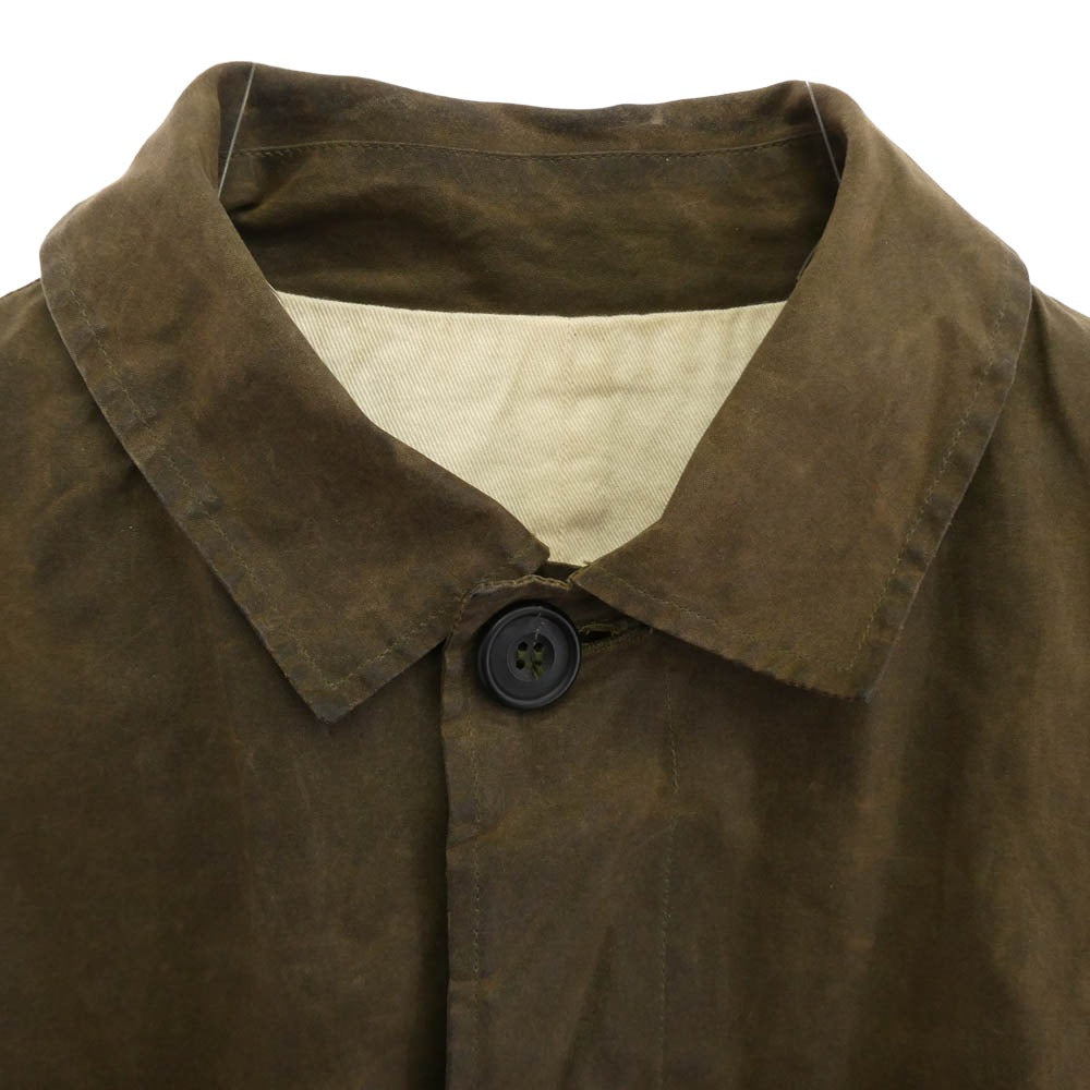 Paul Harnden ポールハーデン 英国製 Wax Mac Coat ワックスコットン オイルド マックコート ダークブラウン系 S【中古】