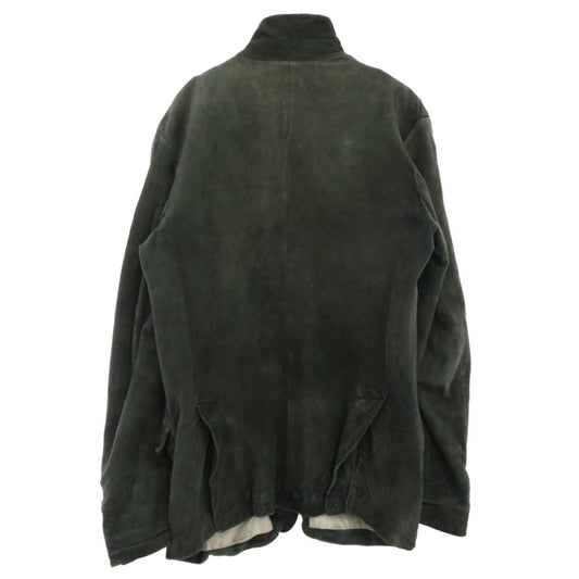 Paul Harnden ポールハーデン 英国製 スエード ブレザー レザー ジャケット モスグリーン系 S【中古】