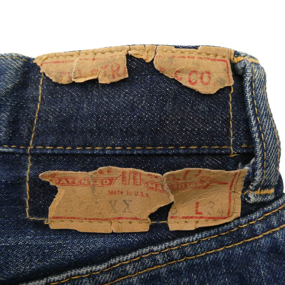Levi's リーバイス 60s 501XX 紙パッチ ギャラ無し ボタン裏刻印K センターオフセット インディゴブルー系 W28inch程度【中古】