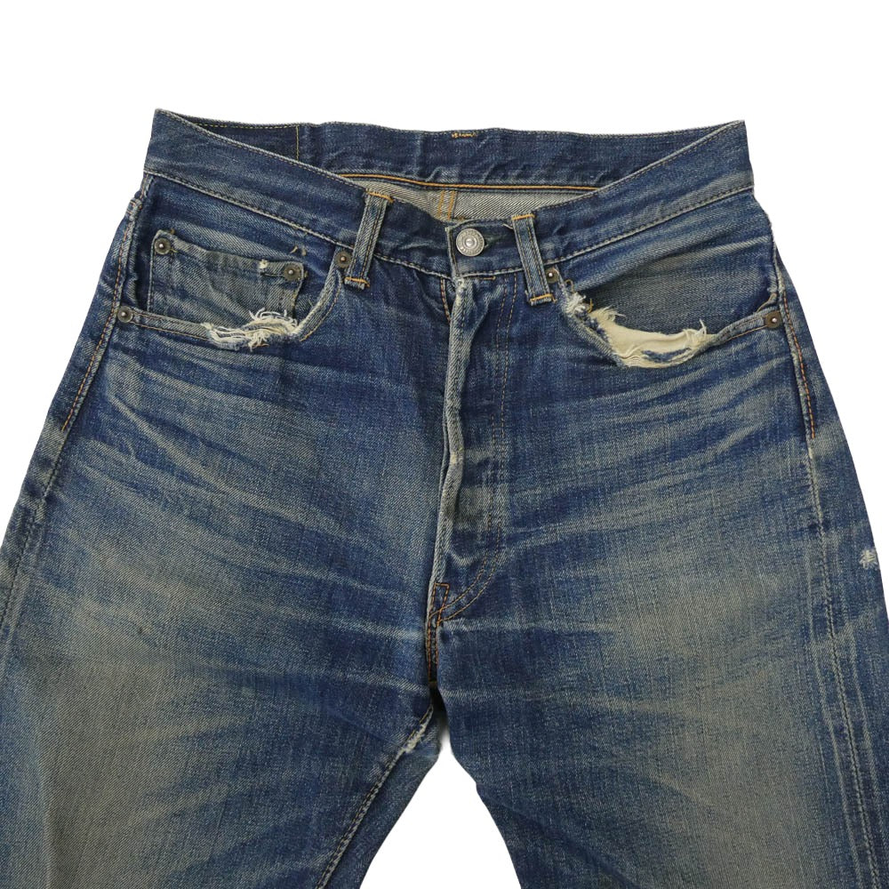 Levi's リーバイス 60s 501XX 紙パッチ ギャラ無し ボタン裏刻印K センターオフセット インディゴブルー系 W28inch程度【中古】