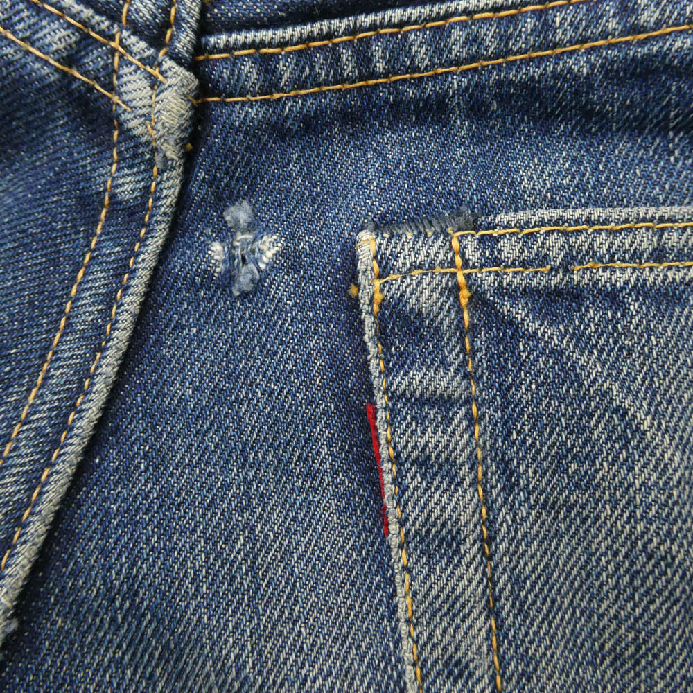 Levi's リーバイス 60s 501XX 紙パッチ ギャラ無し ボタン裏刻印K センターオフセット インディゴブルー系 W28inch程度【中古】