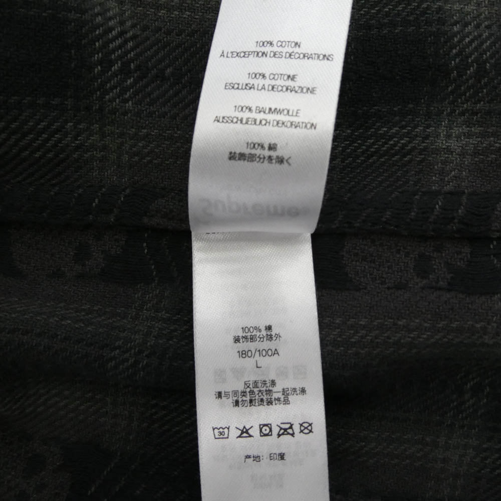 Supreme シュプリーム 25AW Number (N)ine Hooded Flannel Shirt ナンバーナイン フーデッド フランネル 長袖 シャツ ブラック系 L【中古】