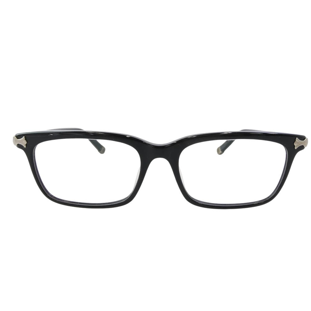 CHROME HEARTS クロムハーツ（原本無） FUN HATCH-A CHクロス スクエアフレーム 眼鏡 メガネ アイウェア サングラス ブラック系【中古】