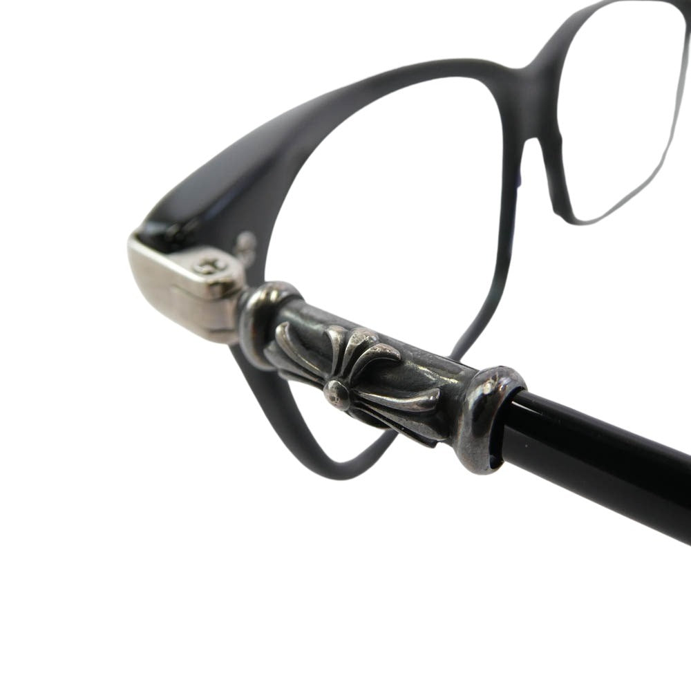 CHROME HEARTS クロムハーツ（原本無） FUN HATCH-A CHクロス スクエアフレーム 眼鏡 メガネ アイウェア サングラス ブラック系【中古】