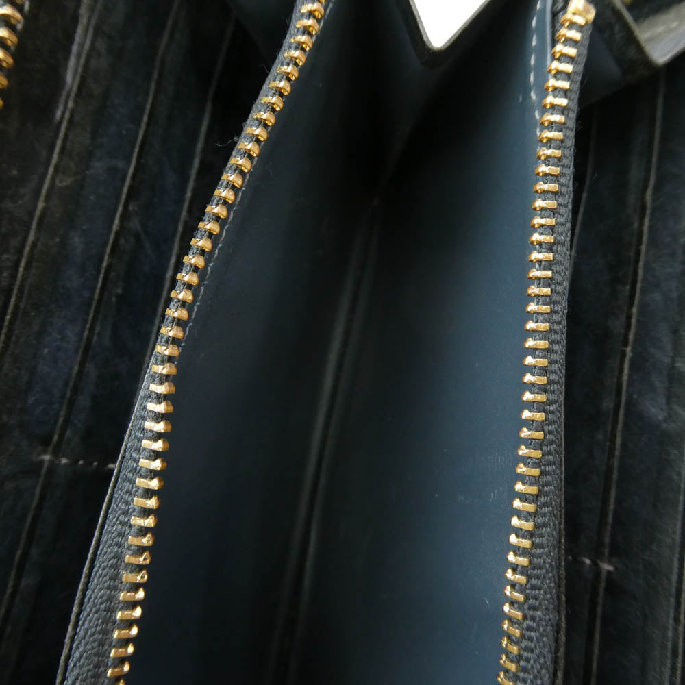 COCOMEISTER ココマイスター Gold Mining ゴールドマイニング トロンメル ウォーターウォッシュ ラウンドジップ 長財布 ブラック系【中古】