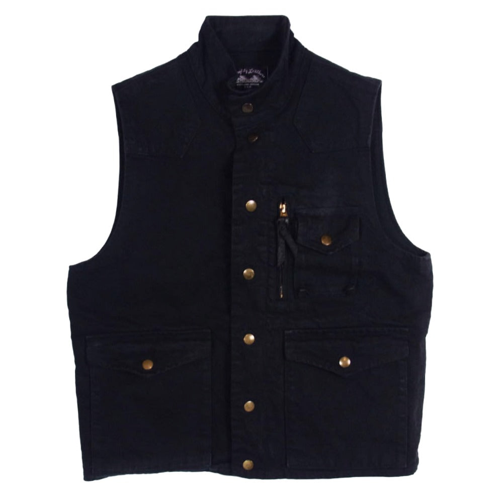 LANGLITZ LEATHERS ラングリッツレザーズ B.D Riding Vest 13oz ブラックデニム ライディング ベスト ブラック系 S【中古】