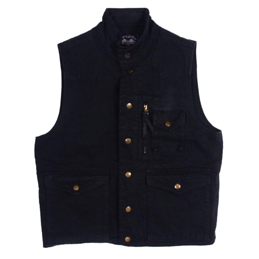 LANGLITZ LEATHERS ラングリッツレザーズ B.D Riding Vest 13oz ブラックデニム ライディング ベスト ブラック系 S【中古】