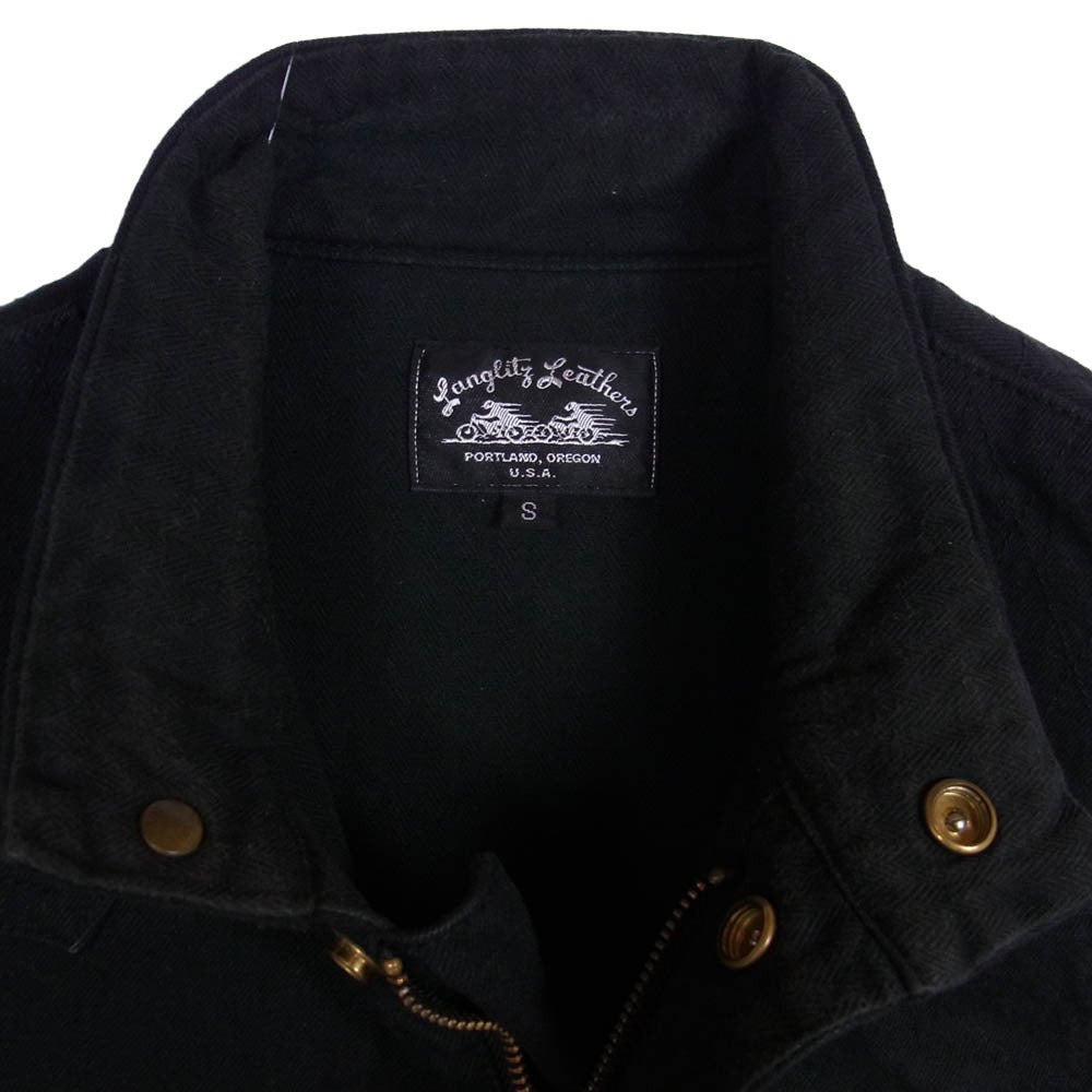 LANGLITZ LEATHERS ラングリッツレザーズ B.D Riding Vest 13oz ブラックデニム ライディング ベスト ブラック系 S【中古】