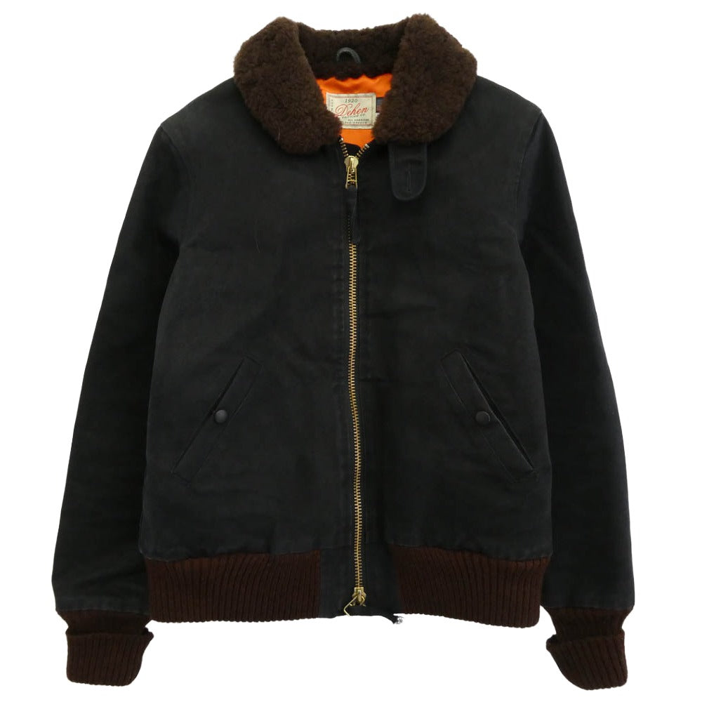 デーヘン USA製 Flyer's Club Jacket フライヤーズ クラブ ジャケット 10オンス ワックスキャンバス ブラック系 S【中古】
