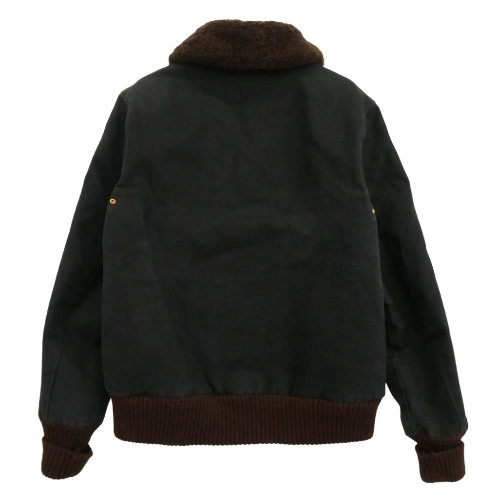 デーヘン USA製 Flyer's Club Jacket フライヤーズ クラブ ジャケット 10オンス ワックスキャンバス ブラック系 S【中古】