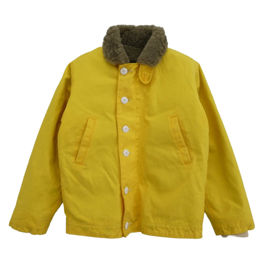 LYNCH SILVERSMITH リンチシルバースミス × DEHEN N-1 DECK JACKET USA製 ディーエン ワックスコットン デッキ ジャケット イエロー系 S【中古】