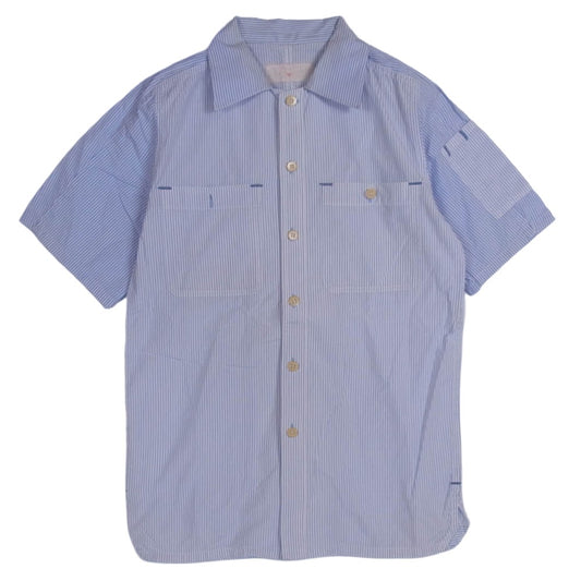 LYNCH SILVERSMITH リンチシルバースミス Heavy Gauge ストライプ 半袖 ワーク シャツ ライトブルー系 不明【中古】