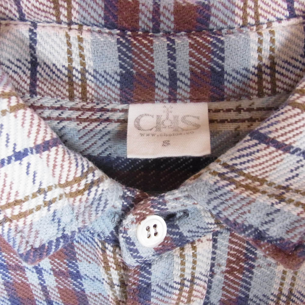 チョロス CHS ヘビーネル シャツ ブルー系 S【中古】