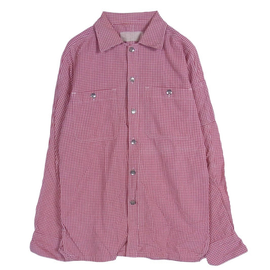 Heavy Gauge 厚手 コットン ギンガム チェック 長袖 メタルボタン ワークシャツ レッド レッド系 不明【中古】