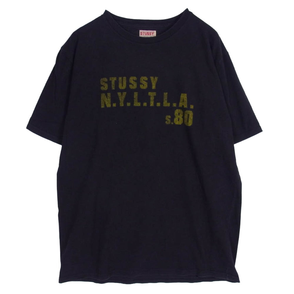 STUSSY ステューシー USA製 90s Old オールド ロゴ プリント 半袖 Tシャツ ブラック ブラック系 M【中古】