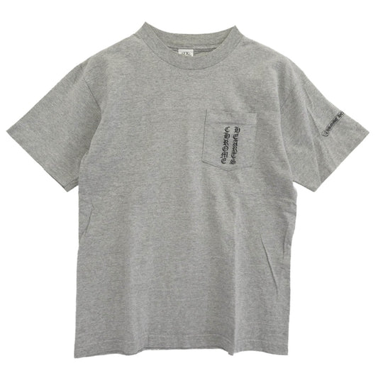 CHROME HEARTS クロムハーツ（原本無） オールド スクロールラベル ロゴ 半袖 Tシャツ グレー グレー系 M【中古】