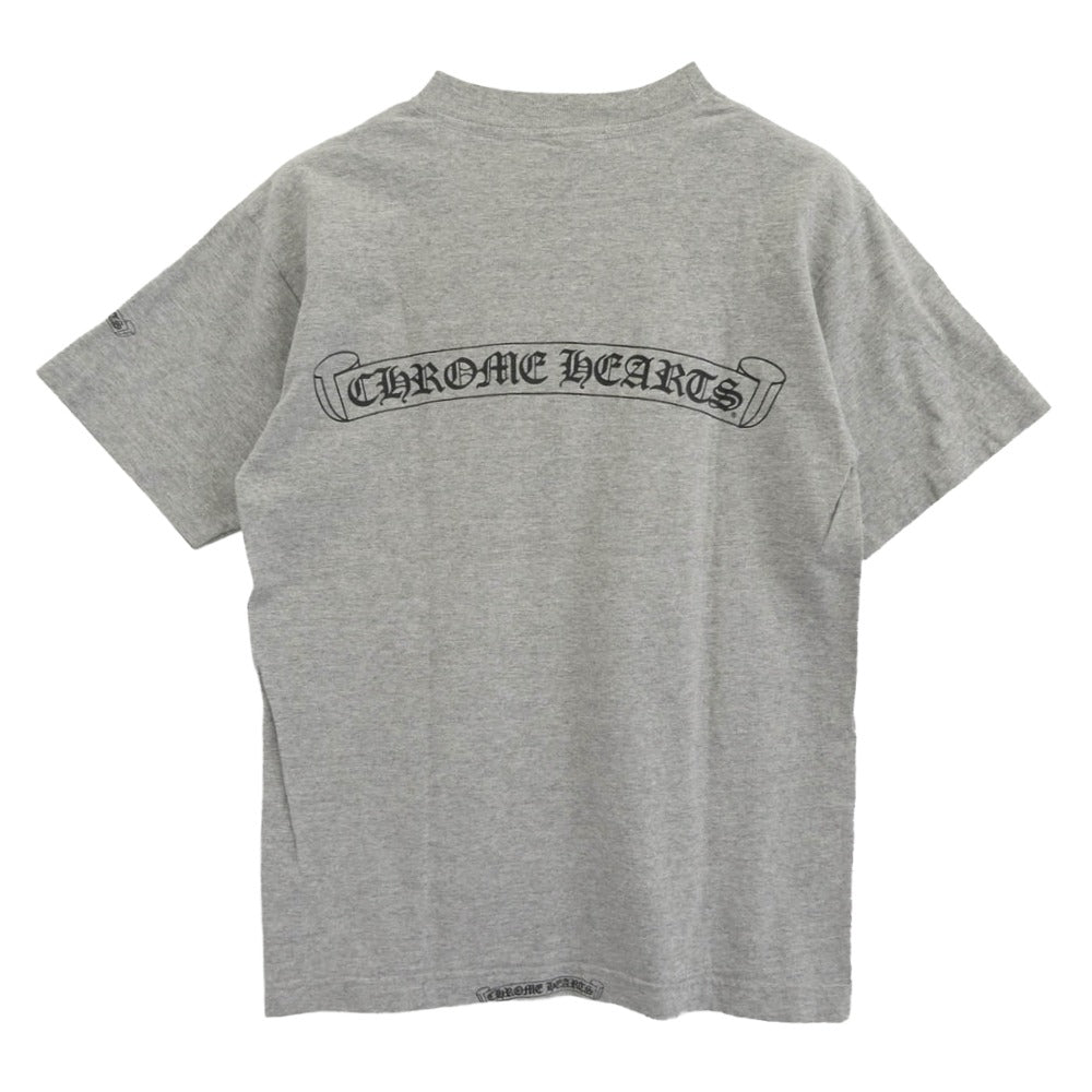 CHROME HEARTS クロムハーツ（原本無） オールド スクロールラベル ロゴ 半袖 Tシャツ グレー グレー系 M【中古】