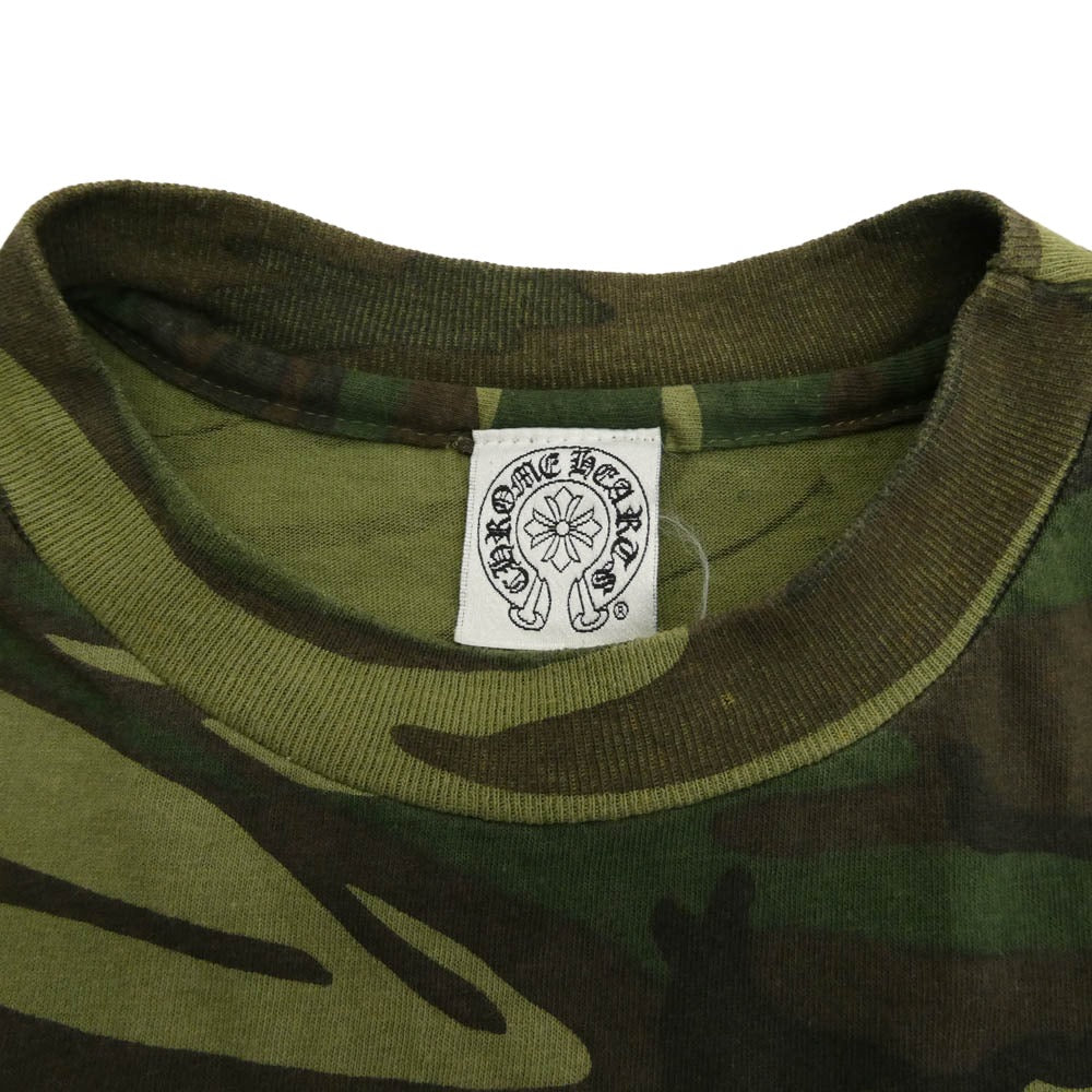 CHROME HEARTS クロムハーツ（原本無） オールド フローラルクロス 刺繍 カモフラ ポケット 半袖 Tシャツ M【中古】