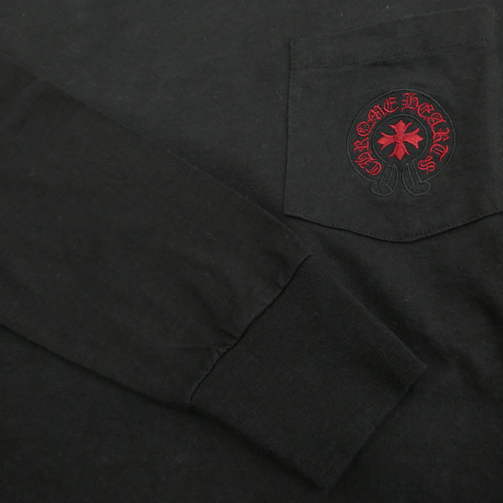 CHROME HEARTS クロムハーツ（原本無） オールド ホースシュー 刺繍 長袖 Tシャツ ブラック ブラック系 M【中古】