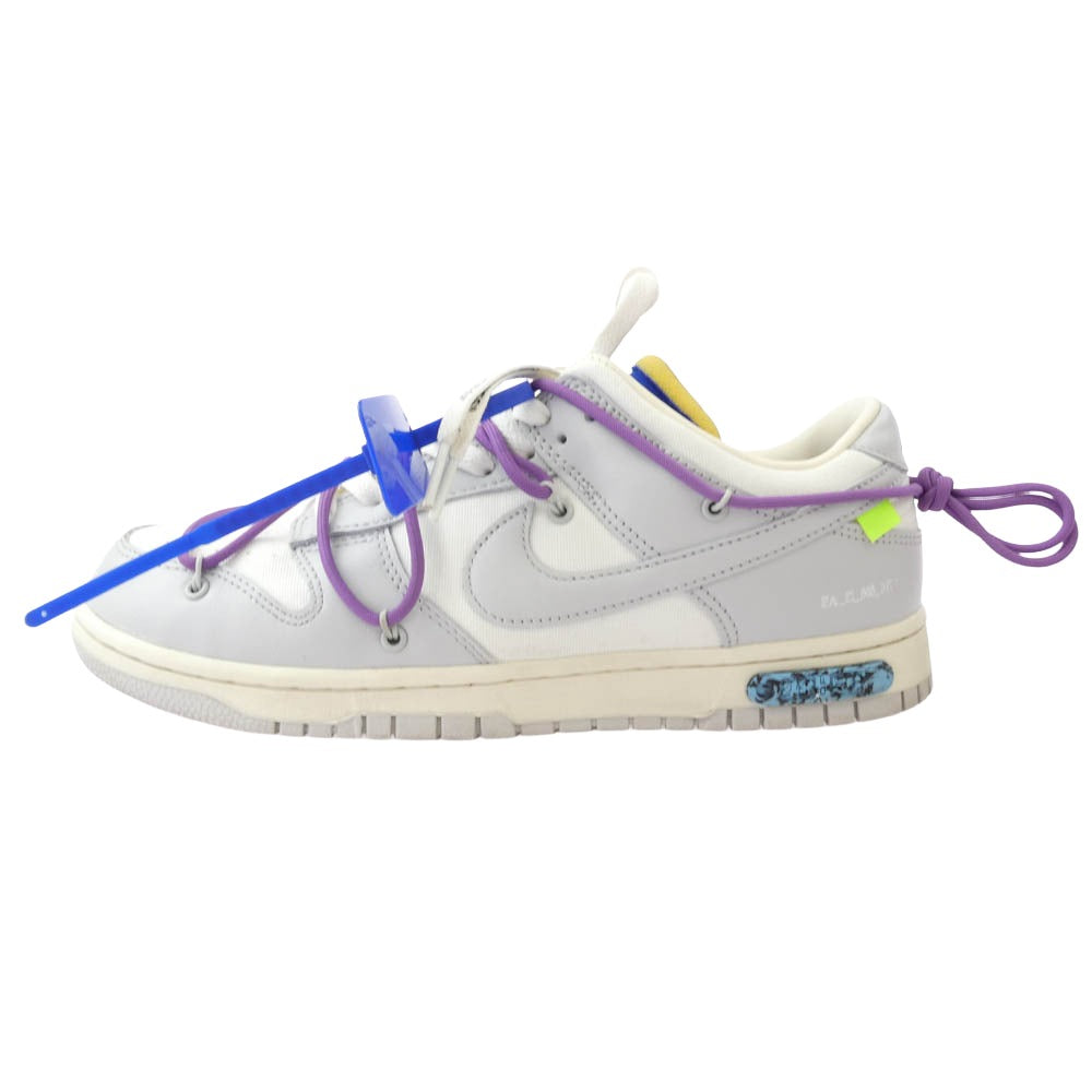 NIKE ナイキ DM1602-107 ×OFF WHITE DUNK LOW SAIL NEUTRAL GRAY オフホワイト ダンク ニュートラル グレー ローカット スニーカー グレー系 ブルー系 パープル系 28cm【中古】