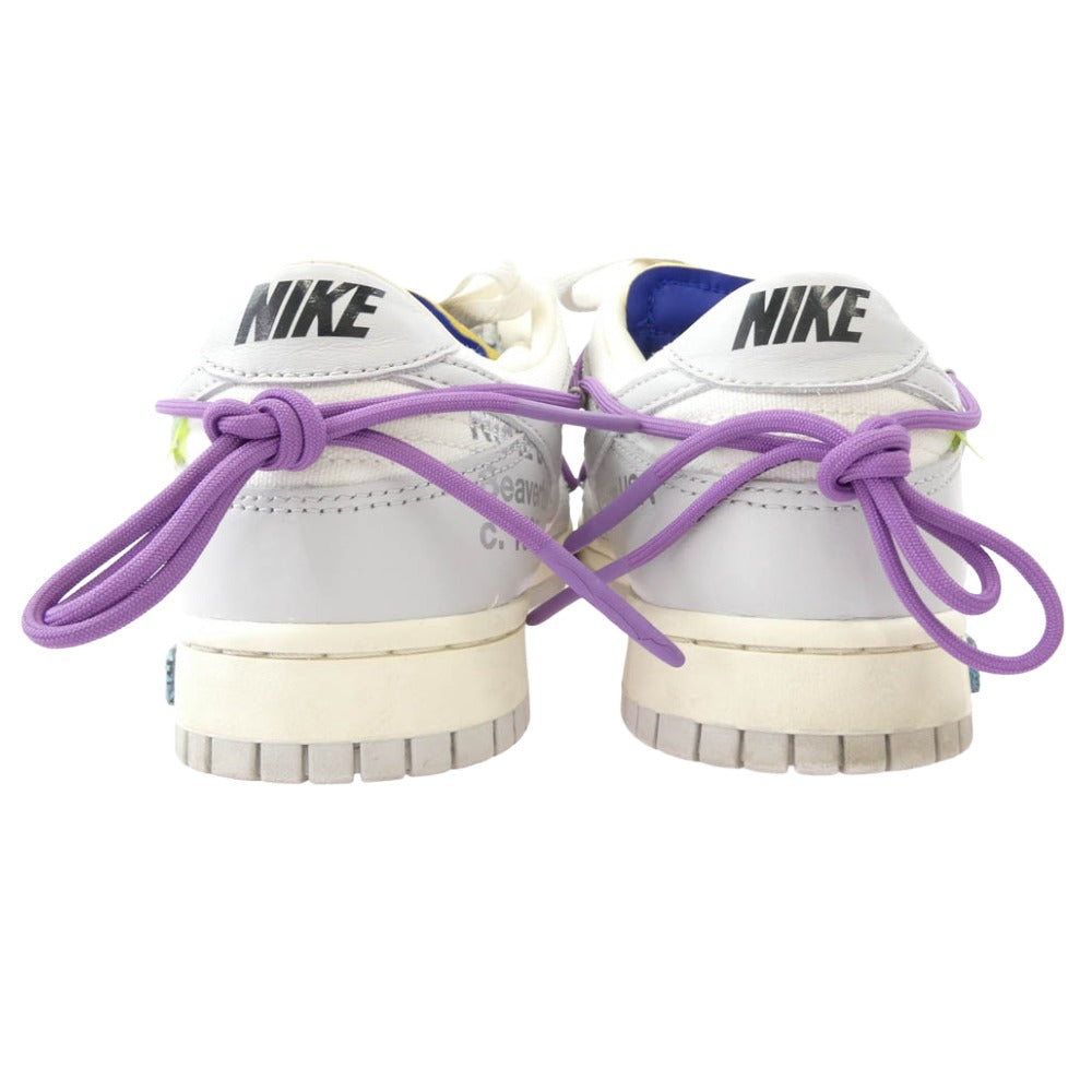 NIKE ナイキ DM1602-107 ×OFF WHITE DUNK LOW SAIL NEUTRAL GRAY オフホワイト ダンク ニュートラル グレー ローカット スニーカー グレー系 ブルー系 パープル系 28cm【中古】
