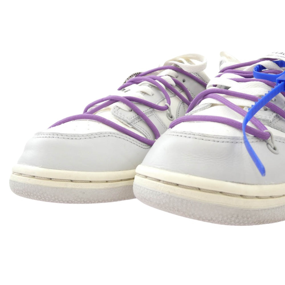 NIKE ナイキ DM1602-107 ×OFF WHITE DUNK LOW SAIL NEUTRAL GRAY オフホワイト ダンク ニュートラル グレー ローカット スニーカー グレー系 ブルー系 パープル系 28cm【中古】