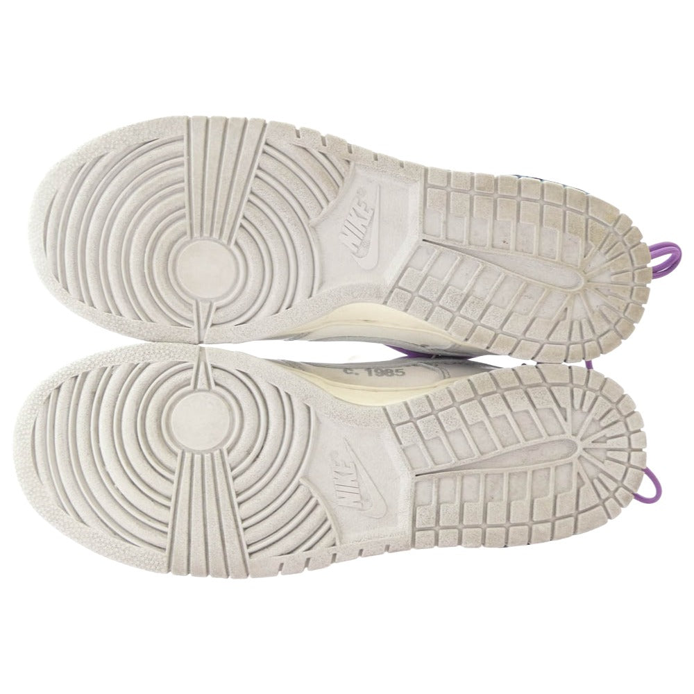 NIKE ナイキ DM1602-107 ×OFF WHITE DUNK LOW SAIL NEUTRAL GRAY オフホワイト ダンク ニュートラル グレー ローカット スニーカー グレー系 ブルー系 パープル系 28cm【中古】