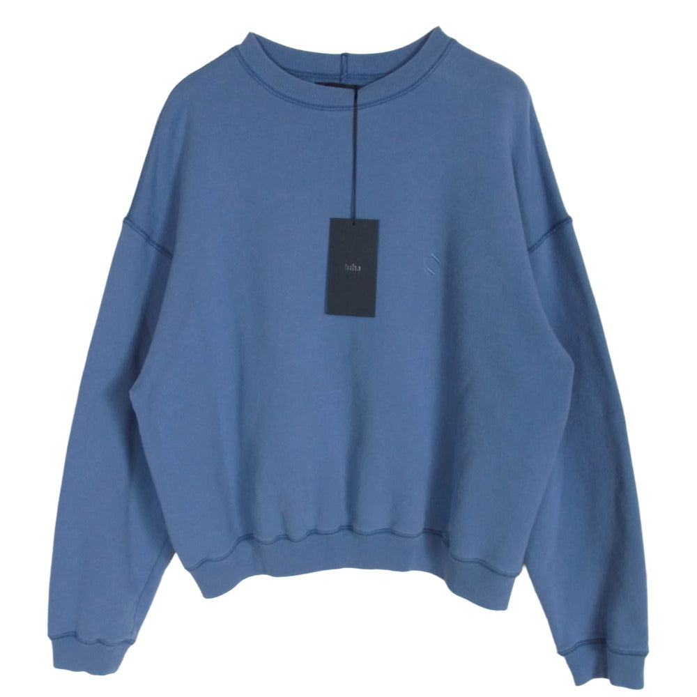 ユハ 10210602 FADE WASH ウォッシュ加工 プルオーバー スウェット ブルー系 3【極上美品】【中古】