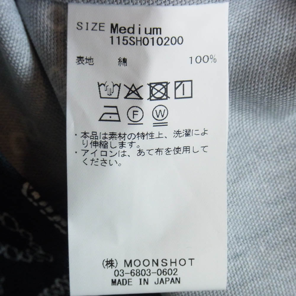 KUON クオン 115SH010200 Kanoko Shibori Printed Bandanna Shirket 観光絞り プリント バンダナ 長袖 シャツ ブラック系 M【極上美品】【中古】