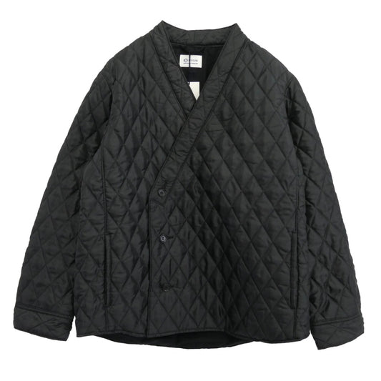KUON クオン 145JK033940 Kimono Collar Quilted Shirket キモノカラー ダブルブレスト キルティング シャツ ジャケット ブラック系 M【極上美品】【中古】