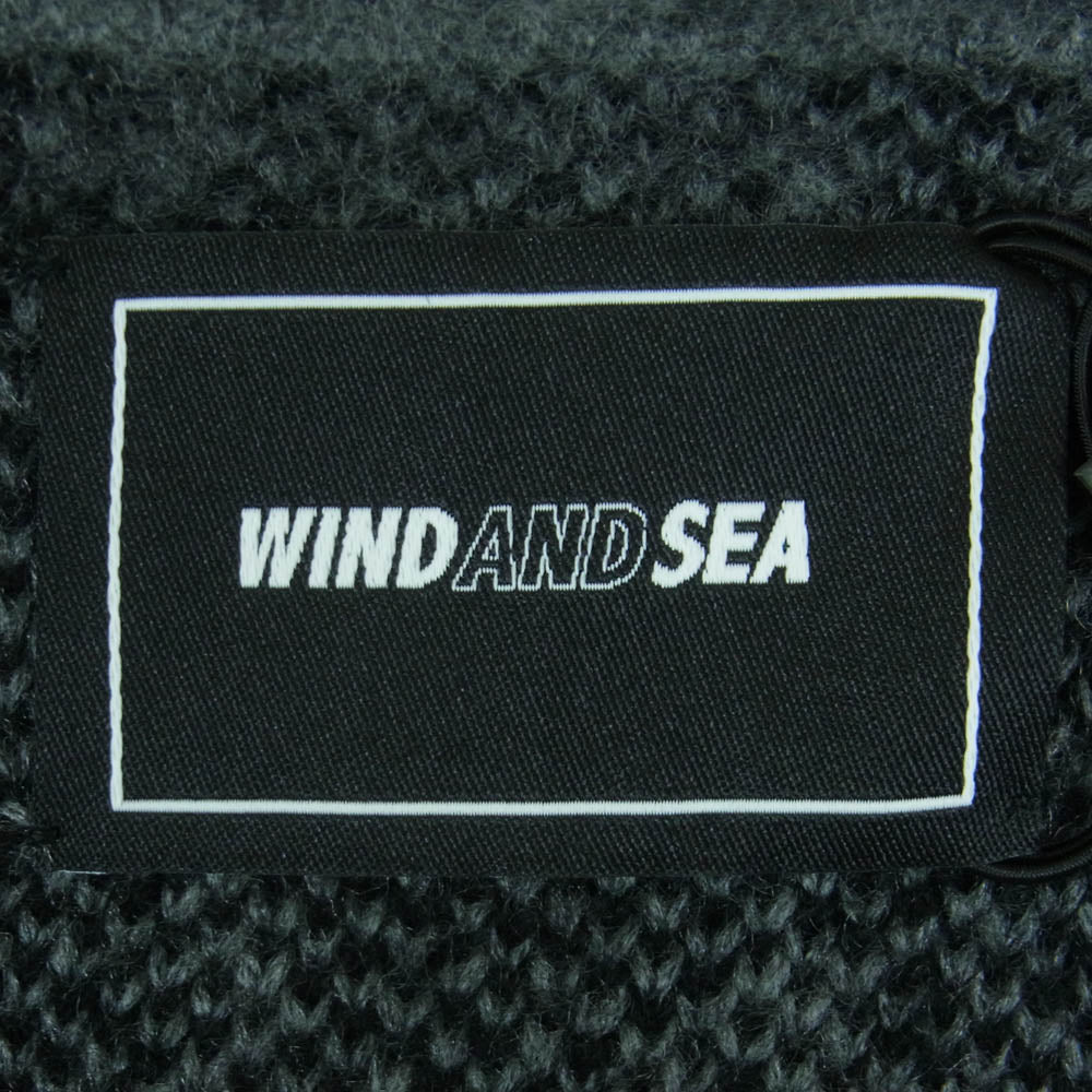 WIND AND SEA ウィンダンシー WDS-O-CLCT-25Q3-KN-03 Shaggy Logo Knit Sweater シャギー ロゴ ナイト セーター グレー系 L【極上美品】【中古】