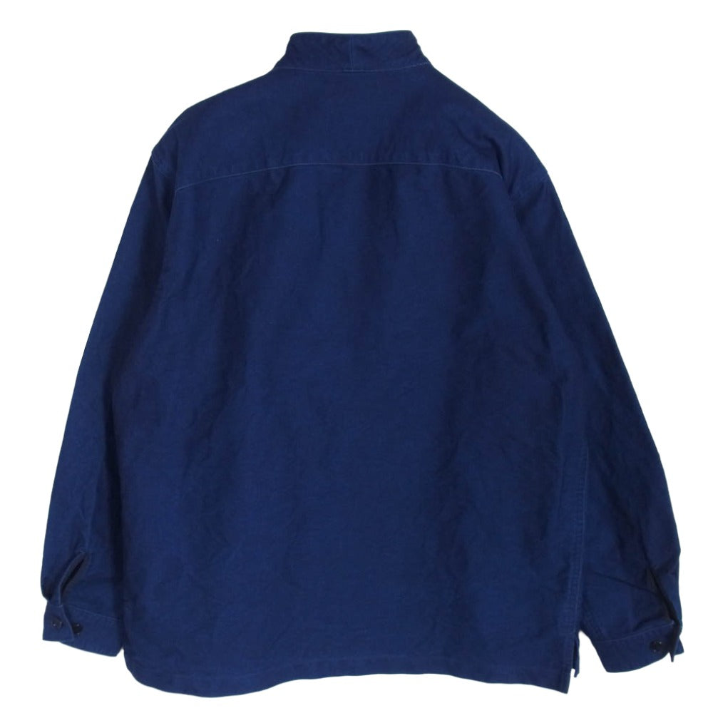 KUON クオン 145SH0141EA Boro Striped Shirket ボロ ストライプ キモノカラー シャツ ジャケット インディゴブルー系 M【極上美品】【中古】