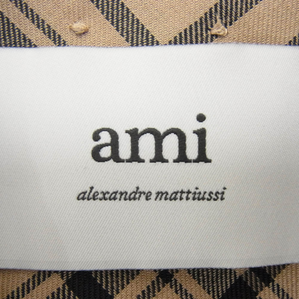 AMI PARIS アミパリス USH777 ウール チェック ランバージャック チェック柄 長袖 シャツ ブラウン系 M【美品】【中古】