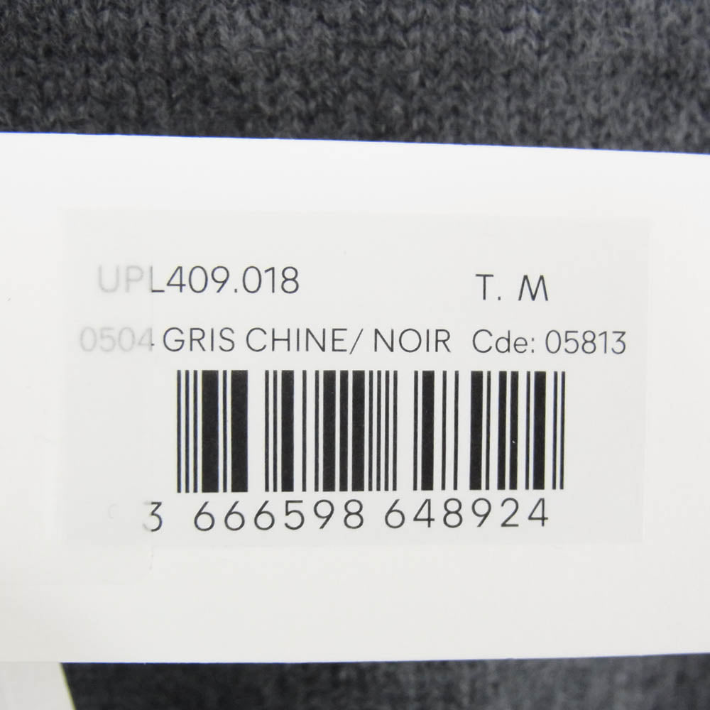 AMI PARIS アミパリス UPL409.018 Ami De Coeur メリノウールフェルト ニット ポロシャツ グレー系 M【中古】