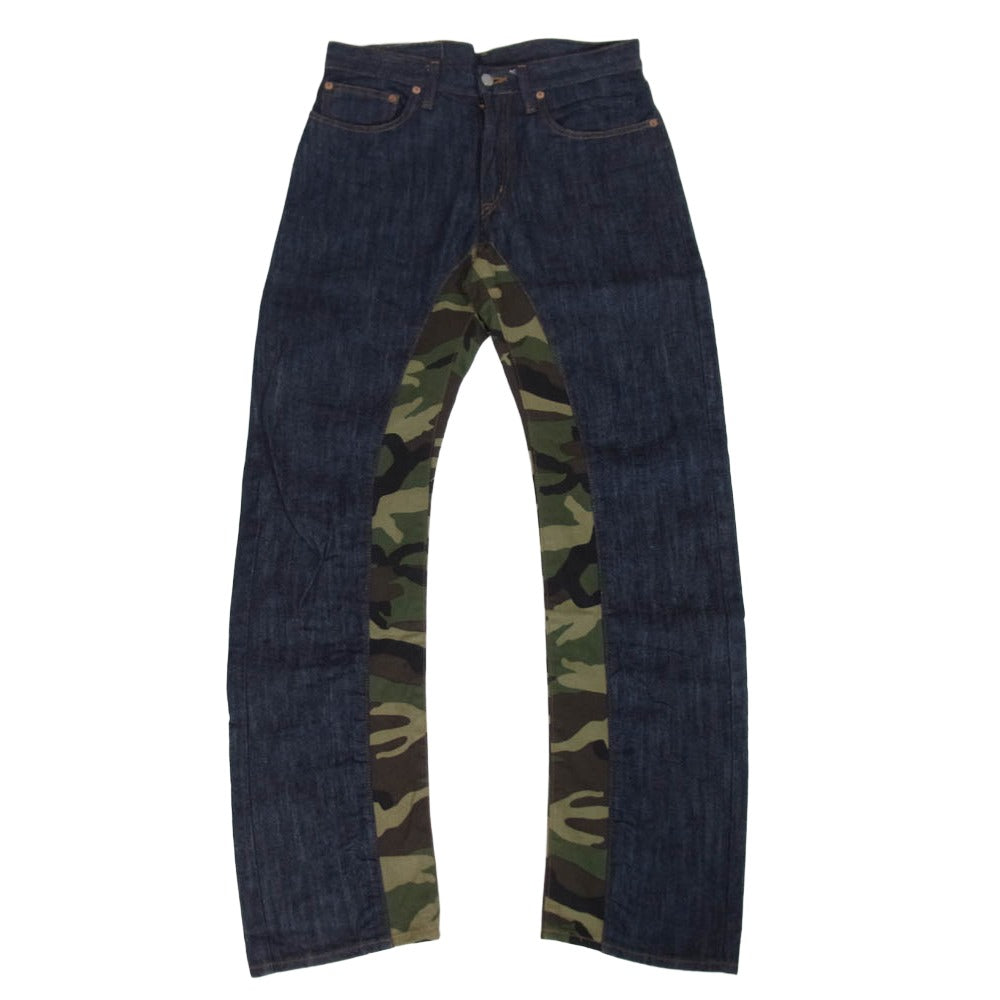 KOJIMA GENES 児島ジーンズ モンキー コンボ カモ柄 パンツ インディゴブルー系 32【中古】