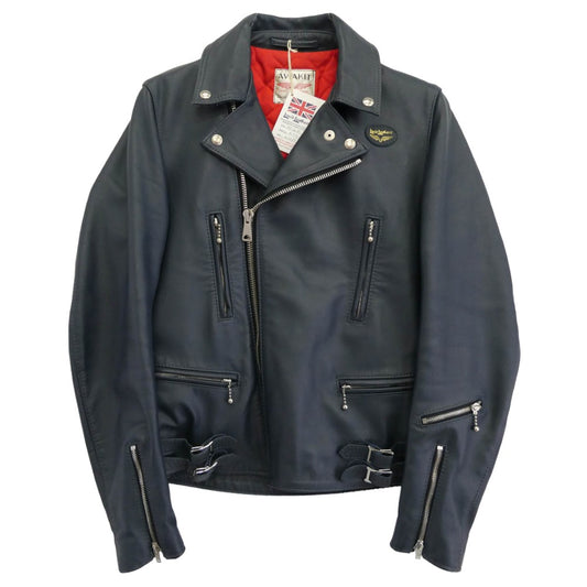 Lewis Leathers ルイスレザー 391T LIGHTNING TIGHT FIT ライトニング タイト フィット カウハイド ダブル ライダース ジャケット ダークネイビー系 38【中古】