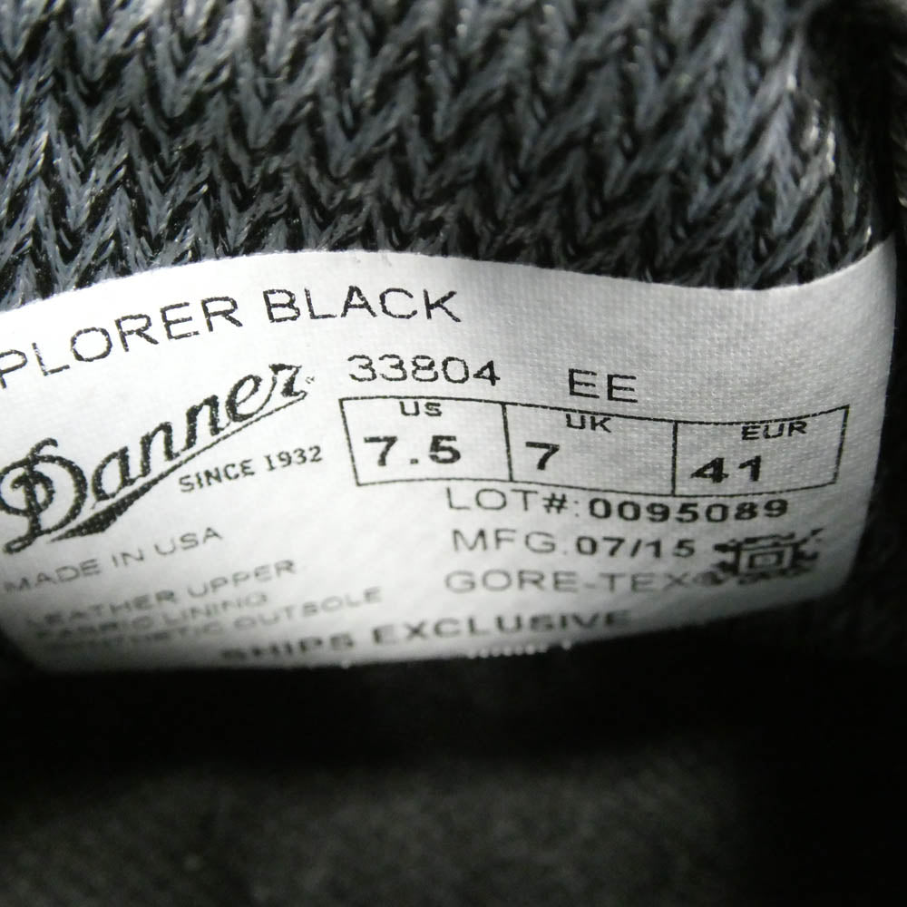 Danner ダナー 33804 × SHIPS USA製 LIMITED EXPLORER EXCLUSIVE シップス別注 GORE TEX エクスプローラー エクスクルーシブ ゴアテックス ブーツ ブラック系 US 7.5【中古】