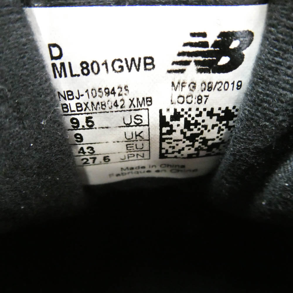 NEW BALANCE ニューバランス ML801GWB GORE-TEX ALL TERRAIN ゴアテックス トレイル ランニング シューズ ローカット ブラック系 27.5cm【中古】