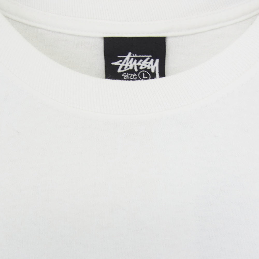 STUSSY ステューシー BORN X RAISED 8 BALL TEE ボーン レイズド 8 ボール 半袖 Tシャツ カットソー ホワイト系 L【中古】