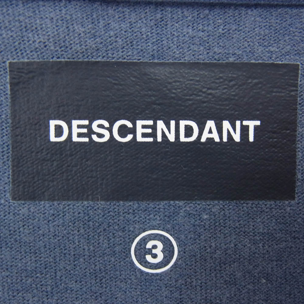 DESCENDANT ディセンダント 25SS 251ATDS-CSM15 DESCENDANT CACHALOT ORGANIC COTTON SS PIGMENT DYE ピグメントダイ加工 カシャロット オーガニック コットン 半袖 Tシャツ カットソー ブルー系 3【中古】