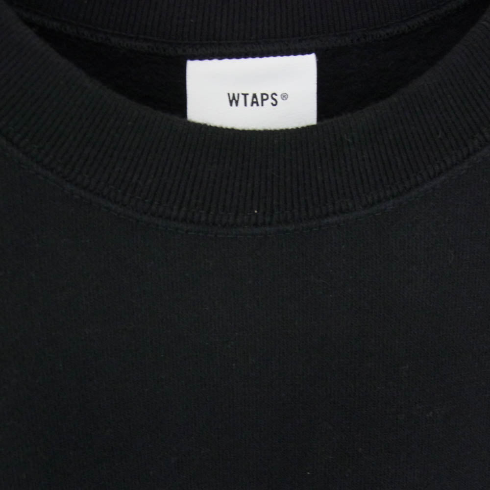 WTAPS ダブルタップス PRTC Sweater Cotton Urban Territory フロント バック ロゴ 長袖 スウェット トレーナー ブラック系 x02【中古】