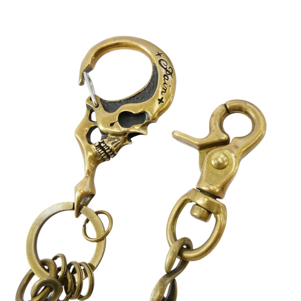 GALCIA ガルシア SKULL HEAD WALLET CHAIN スカルクリップ ブラス